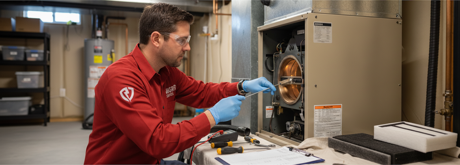 technician showing how to extend the life of your furnace
